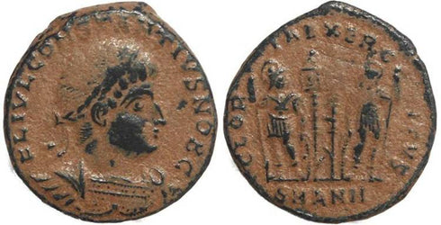 Roman coin of Constantius II - GLORIA EXERCITVS - Antioch Mint